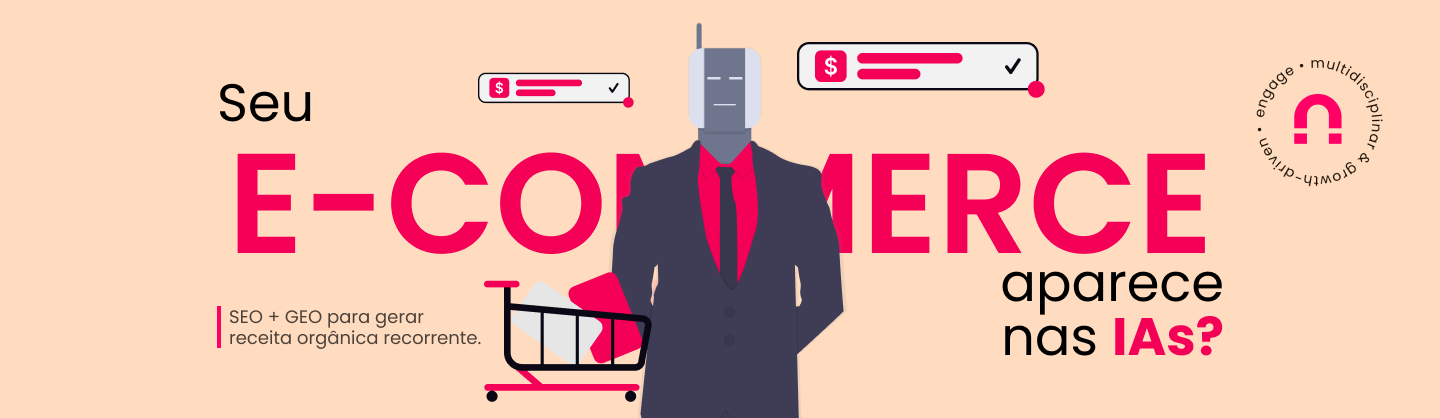 SEO e GEO para e-commerce com presença em mecanismos de busca e respostas de inteligência artificial.